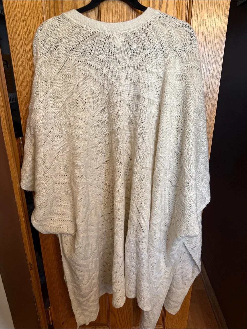 Mossimo L/XL Light Cream Open-Front Knit Cardigan Sweater